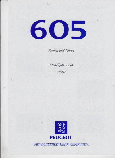 Peugeot 605 Farbkarte 1997