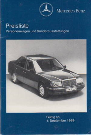 Preisliste 1989 Mercedes Programm