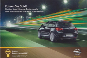 Opel  Astra Fahrschule  Autoprospekt 2010