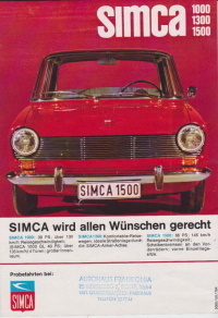 Simca Prospekt 1000 - 1300 - 1500