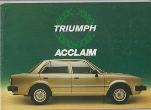 Triumph Acclaim Prospekt 1982
