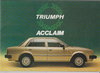 Triumph Acclaim  Autoprospekt 1982 Italien
