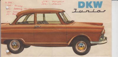 alter Prospekt zum DKW Junior KULT