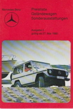 Mercedes G Modell Preisliste 1980