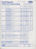 Preisliste Ford Escort 8/ 1988