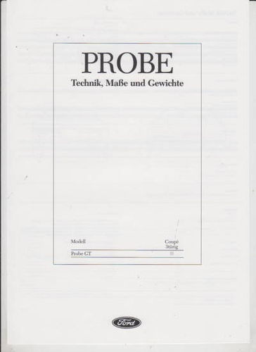 Ford Probe Prospekt Techniprospekt 1990