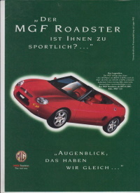 MG Rover Programm  Prospekt April 1998