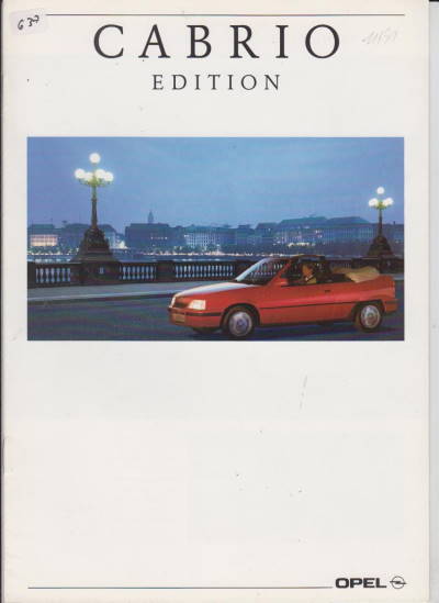 Opel Astra Cabrio Edition Prospekt 1991