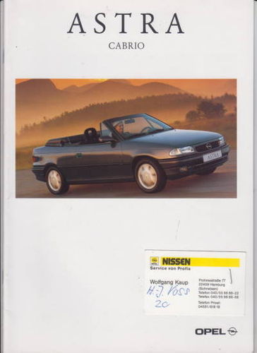 KFZ-Prospekt 1994 Opel  Astra Cabrio