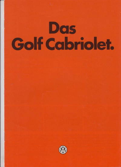 VW Golf Cabriolet Autoprospekt 1982