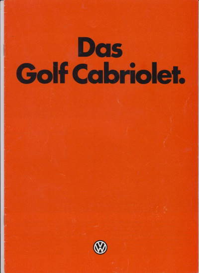 VW Golf Cabriolet Prospekt für die Sinne 1982
