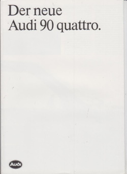 Audi 90 Quattro alter Auto-Prospekt 1984