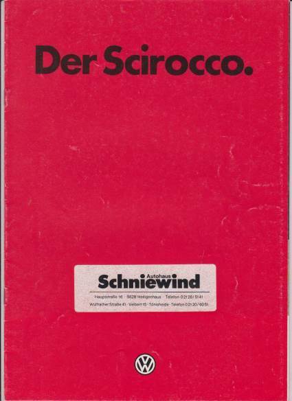 Autoprospekt VW Scirocco 1981