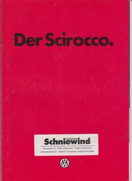 Autoprospekt 1981 VW Scirocco