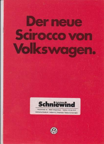 Broschüre VW Scirocco 1981