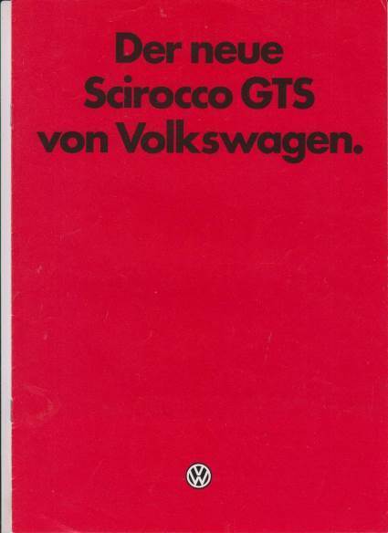 Prospekt VW Scirocco GTS 1983