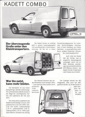 Opel Kadett Combo Prospekt 1986