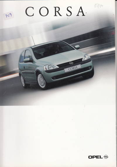 Opel Corsa Autoprospekt 2001 Archiv