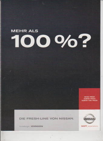 Nissan Autoprospekt 2002 100 Prozent