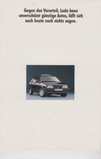 Lada 1990 Autoprospekt gegen die Langeweile