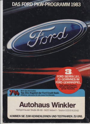 Ford Programm Prospekt 1982 MJ 1983