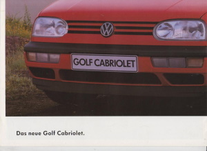 Prospekt Großformat VW Golf Cabriolet 1993