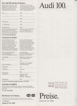 Audi 100 Preise 1985