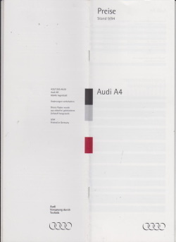 Audi A4 Preisliste 9-1994