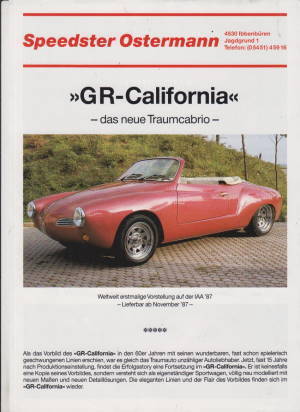 Autoprospekt Speedster GR California