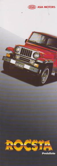 Preisliste zum Asia Rocsta 1994