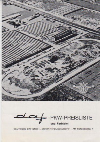 Preisliste DAF PKW 1968