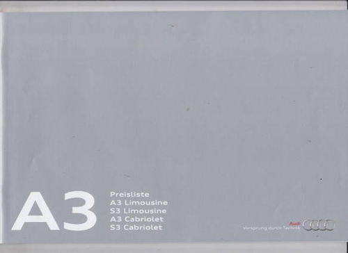 Preisliste Audi A3 S3 - 2014