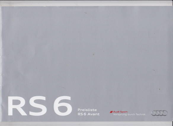 Preisliste Audi RS 6 Avant Juli 2013