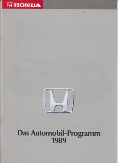 Prospekt Honda Programm 1989