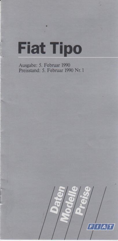 Fiat Tipo Preise Februar 1990
