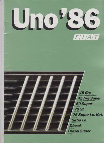 Prospekt Fiat Uno 1986 für Liebhaber