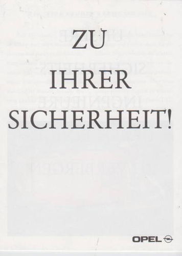 Autoprospekt Opel Sicherheit  ca. 1993
