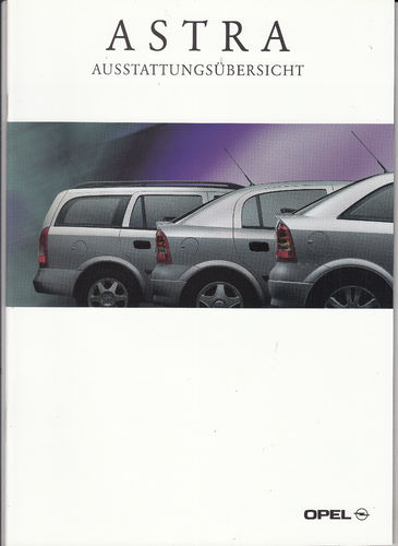 Prospekt Ausstattungen Opel Astra 1998