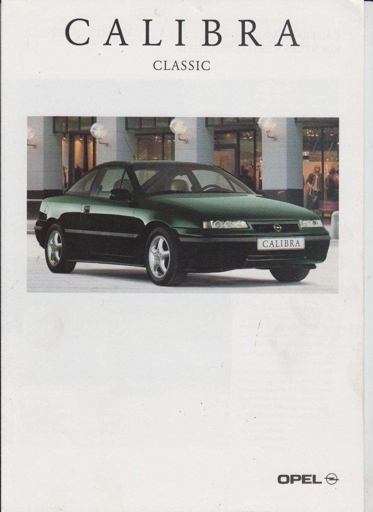 204529 Preisliste & Extras Prospekt 08/1995 Opel Calibra 