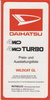 Preisliste Daihatsu Wildcat GL 3-1985