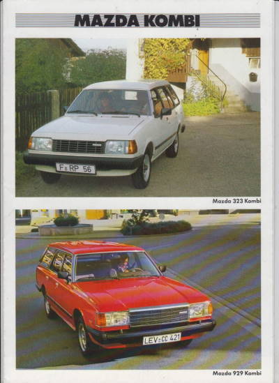 alter Prospekt Mazda Kombi 323 929 1983
