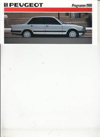 Das Peugeot Programm Prospekt 1986