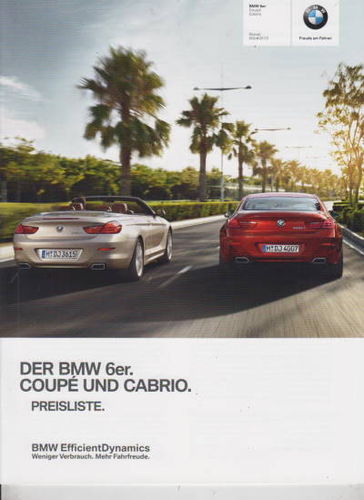 BMW 6er Coupe Cabrio Preisliste 2013