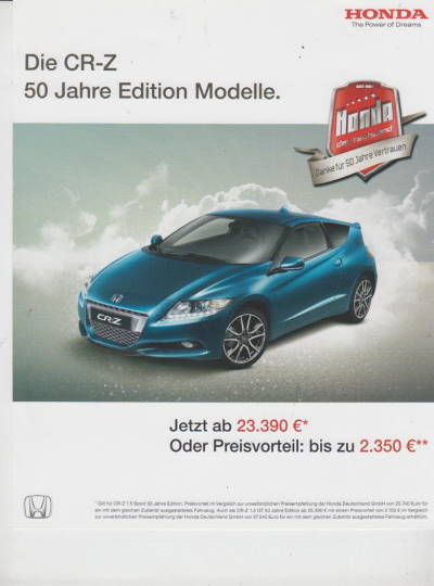 Honda CR-Z Edition Modelle 2010