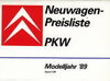Preise Citroen Neuwagen 1 - 1989