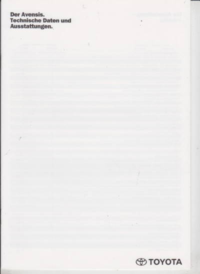 Technikprospekt Toyota Avensis Juli 1998