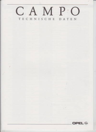 technische Daten Opel Campo 9-1991