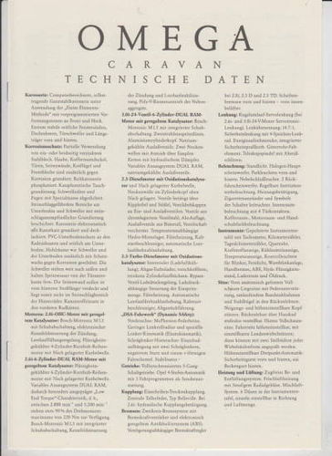 Technische Daten Opel Omega Caravan 8 - 1992