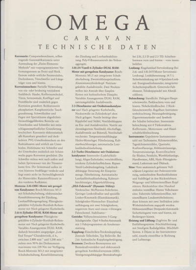 Technische Daten Opel Omega Caravan 8 - 1992
