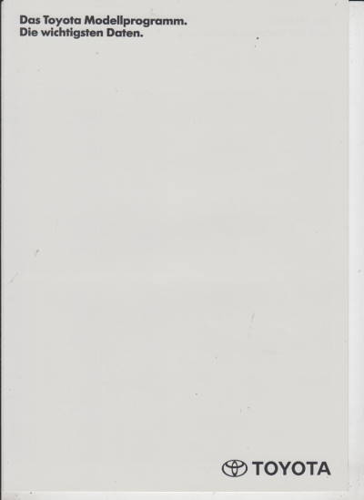 Technische Daten Toyota Programm 9-1990